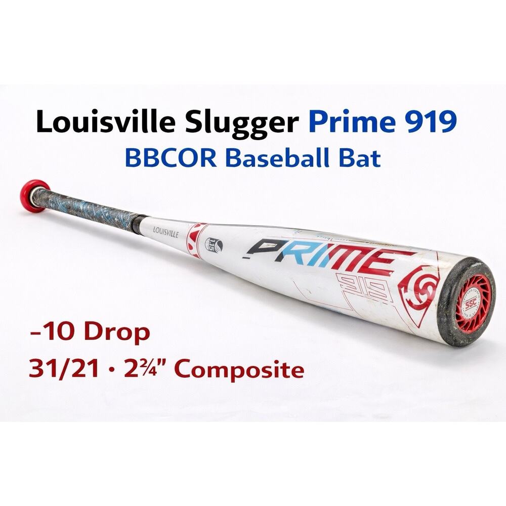 Louisville Slugger Prime 919 BBCOR Baseball Bat 31/21 (-10) 2 3/4” Composite